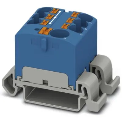 Distribution block, push-in connection, 0.2-6.0 mm², 7 pole, 32 A, 6 kV, blue, 3273726 - 1