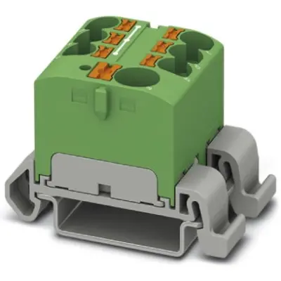 Distribution block, push-in connection, 0.2-6.0 mm², 7 pole, 32 A, 6 kV, yellow, 3273732 - 1