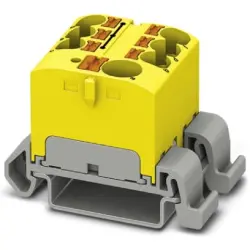 Distribution block, push-in connection, 0.2-6.0 mm², 7 pole, 32 A, 6 kV, yellow, 3273730