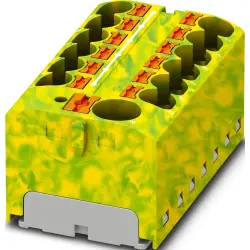 Distribution block, push-in connection, 0.5-10 mm², 57 A, 6 kV, green/yellow, 1153438