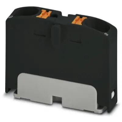 Distribution block, push-in connection, 0.2-6.0 mm², 2 pole, 32 A, 2 kV, black, 1028367 - 1