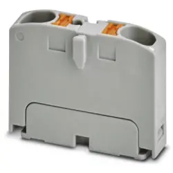 Distribution block, push-in connection, 0.2-6.0 mm², 2 pole, 32 A, 6 kV, gray, 1028360