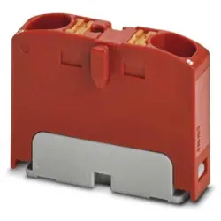 Distribution block, push-in connection, 0.2-6.0 mm², 2 pole, 32 A, 2 kV, red, 1028362