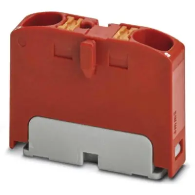 Distribution block, push-in connection, 0.2-6.0 mm², 2 pole, 32 A, 2 kV, red, 1028362 - 1