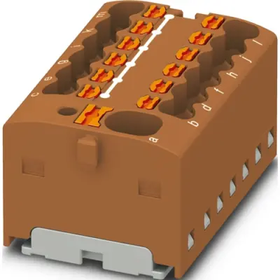 Distribution block, push-in connection, 0.34-4.0 mm², 41 A, 6 kV, brown, 1046964 - 1