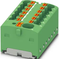 Distribution block, push-in connection, 0.34-4.0 mm², 41 A, 6 kV, green, 1046965