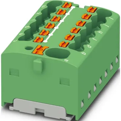 Distribution block, push-in connection, 0.34-4.0 mm², 41 A, 6 kV, green, 1046965 - 1