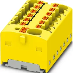 Distribution block, push-in connection, 0.34-4.0 mm², 41 A, 6 kV, yellow, 1046966