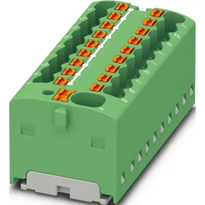 Distribution block, push-in connection, 0.34-4.0 mm², 41 A, 6 kV, green, 1047422 - 1