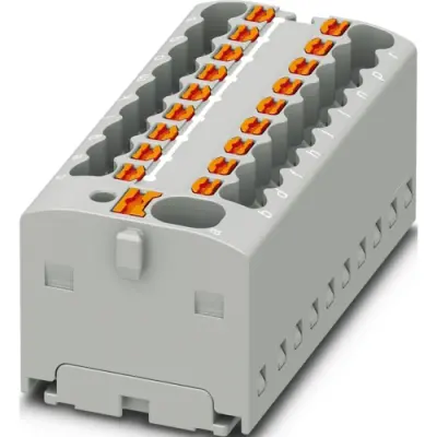 Distribution block, push-in connection, 0.34-4.0 mm², 41 A, 6 kV, gray, 1047418 - 1