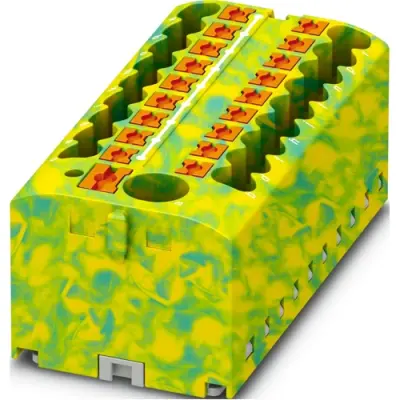 Distribution block, push-in connection, 0.5-10 mm², 41 A, 6 kV, green/yellow, 1091670 - 1