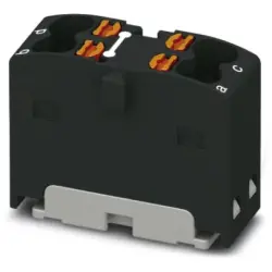 Distribution block, push-in connection, 0.14-2.5 mm², 4 pole, 17.5 A, 6 kV, black, 1046616