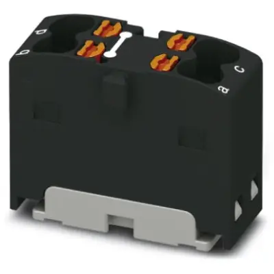 Distribution block, push-in connection, 0.14-2.5 mm², 4 pole, 17.5 A, 6 kV, black, 1046616 - 1
