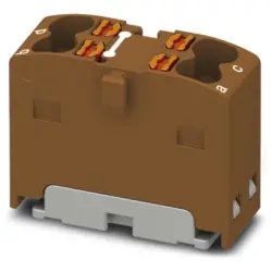 Distribution block, push-in connection, 0.14-2.5 mm², 4 pole, 17.5 A, 6 kV, brown, 1046614