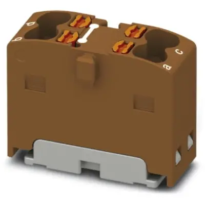 Distribution block, push-in connection, 0.14-2.5 mm², 4 pole, 17.5 A, 6 kV, brown, 1046614 - 1