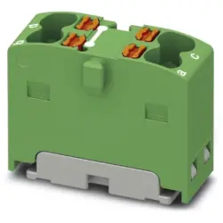 Distribution block, push-in connection, 0.14-2.5 mm², 4 pole, 17.5 A, 6 kV, green, 1046613