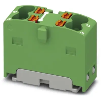 Distribution block, push-in connection, 0.14-2.5 mm², 4 pole, 17.5 A, 6 kV, green, 1046613 - 1