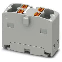 Distribution block, push-in connection, 0.14-2.5 mm², 4 pole, 17.5 A, 6 kV, gray, 1046608