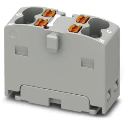 Distribution block, push-in connection, 0.14-2.5 mm², 4 pole, 17.5 A, 6 kV, gray, 1046608 - 1