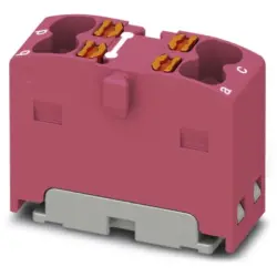 Distribution block, push-in connection, 0.14-2.5 mm², 4 pole, 17.5 A, 6 kV, pink, 1046618