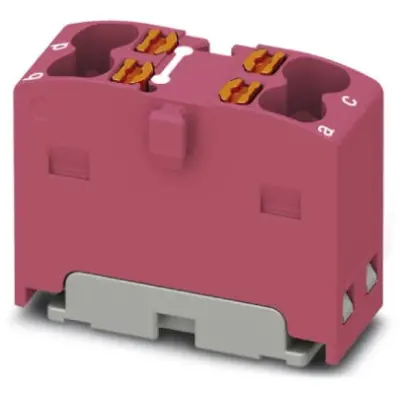 Distribution block, push-in connection, 0.14-2.5 mm², 4 pole, 17.5 A, 6 kV, pink, 1046618 - 1