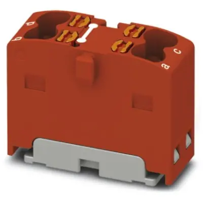 Distribution block, push-in connection, 0.14-2.5 mm², 4 pole, 17.5 A, 6 kV, red, 1046611 - 1