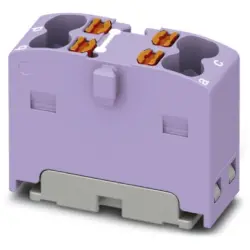 Distribution block, push-in connection, 0.14-2.5 mm², 2 pole, 17.5 A, 6 kV, purple, 1046617