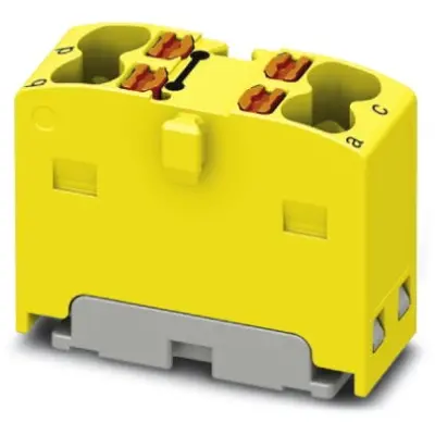 Distribution block, push-in connection, 0.14-2.5 mm², 4 pole, 17.5 A, 6 kV, yellow, 1046612 - 1