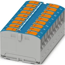 Distribution block, push-in connection, 0.14-4.0 mm², 1 pole, 24 A, 8 kV, blue, 1019578
