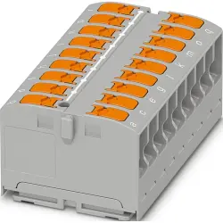 Distribution block, push-in connection, 0.14-4.0 mm², 1 pole, 24 A, 8 kV, gray, 1019577