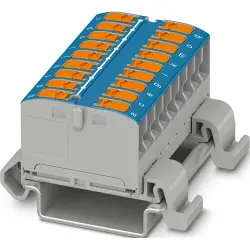 Distribution block, push-in connection, 0.14-4.0 mm², 1 pole, 24 A, 8 kV, blue, 1019538
