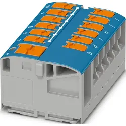 Distribution block, push-in connection, 0.5-10 mm², 1 pole, 41 A, 8 kV, blue, 1019609