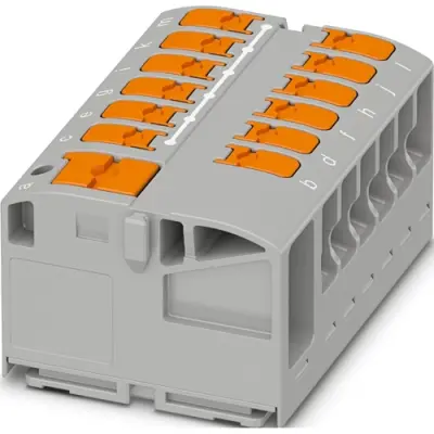 Distribution block, push-in connection, 0.5-10 mm², 1 pole, 41 A, 8 kV, gray, 1019608 - 1