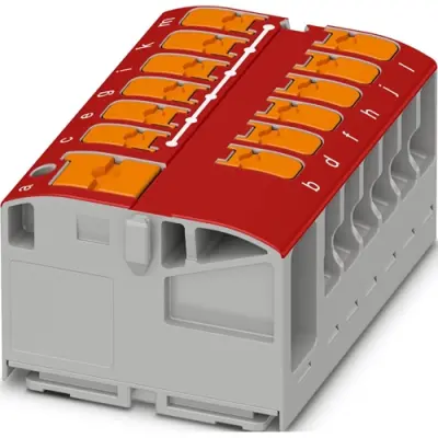 Distribution block, push-in connection, 0.5-10 mm², 1 pole, 41 A, 8 kV, red, 1019610 - 1