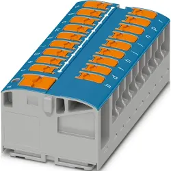 Distribution block, push-in connection, 0.5-10 mm², 1 pole, 41 A, 8 kV, blue, 1019614