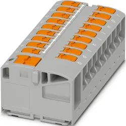 Distribution block, push-in connection, 0.5-10 mm², 1 pole, 41 A, 8 kV, gray, 1019613