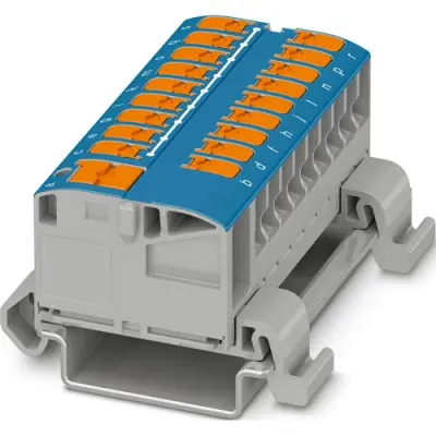 Distribution block, push-in connection, 0.5-10 mm², 1 pole, 41 A, 8 kV, blue, 1019558 - 1