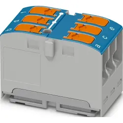 Distribution block, push-in connection, 0.14-4.0 mm², 1 pole, 24 A, 8 kV, blue, 1019565