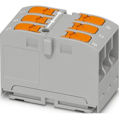 Distribution block, push-in connection, 0.14-4.0 mm², 1 pole, 24 A, 8 kV, gray, 1019563 - 1