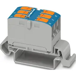 Distribution block, push-in connection, 0.14-4.0 mm², 1 pole, 24 A, 8 kV, blue, 1019527