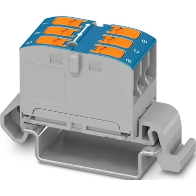 Distribution block, push-in connection, 0.14-4.0 mm², 1 pole, 24 A, 8 kV, blue, 1019527 - 1