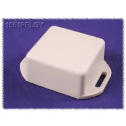 ABS miniature enclosure, (L x W x H) 40 x 40 x 20 mm, light gray (RAL 7035), IP54, 1551PFLGY