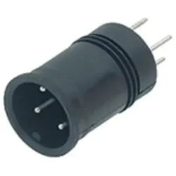 Panel plug, M12, 4 pole, THT, screw locking, straight, 09 0431 216 04