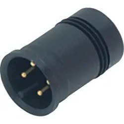 Panel plug, M12, 4 pole, solder connection, screw locking, straight, 09 0431 71 04