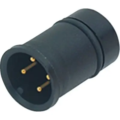 Panel plug, M12, 4 pole, solder connection, screw locking, straight, 09 0431 73 04 - 1