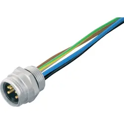 Panel plug, 7/8", 2 pole + PE, strand connection, screw locking, straight, 09 2447 320 03