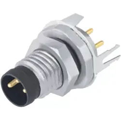 Panel plug, M8, 6 pole, THT, snap-in/screw locking, straight, 09 3423 81 06