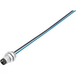Panel plug, M8, 6 pole, strand connection, screw locking, straight, 09 3423 86 06