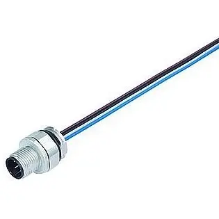 Panel plug, M12, 4 pole, strand connection, screw locking, straight, 09 3431 722 04 - 1