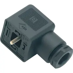 Valve connector, DIN shape A, 2 pole + PE, 250 V, 0.34-1.5 mm², 43 1700 000 03